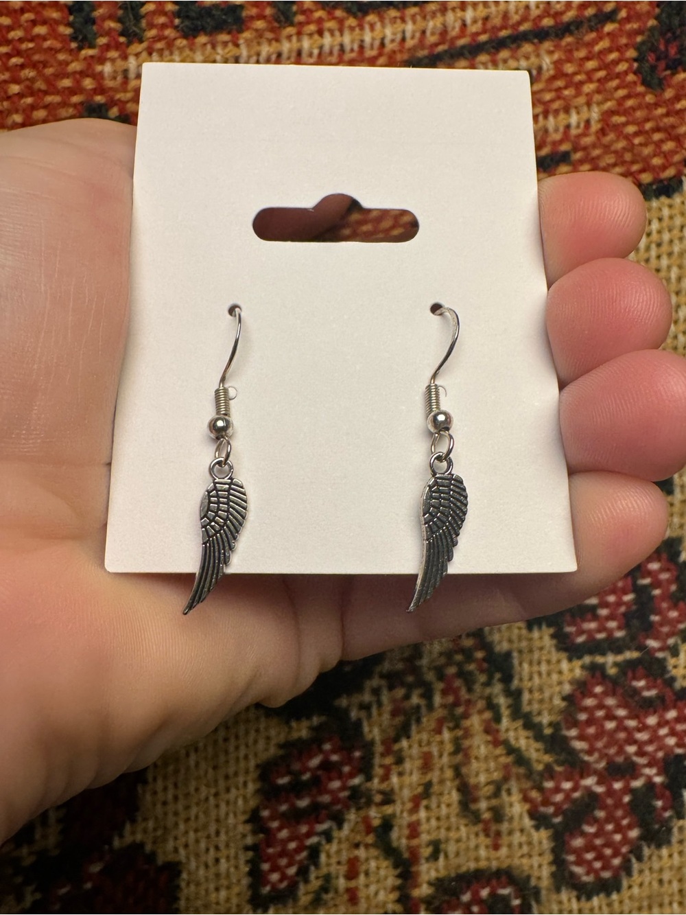 Silver Wing Dangle Earrings for Women